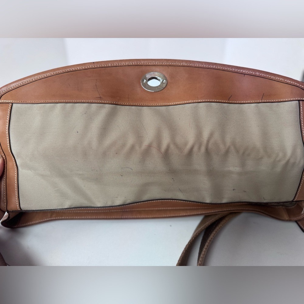 Vintage 90s Y2K COACH F70101 Tan Leather Briefcase Messenger Bag - Picture 10 of 16